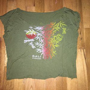 Reversible Distressed Bali Crop Top